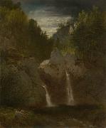 John Frederick Kensett Rock Pool, Bash-Bish Falls oil painting artist